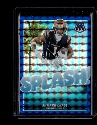 2025 Panini Mosaic Splash Mosaic Blue #10 Ja’Marr Chase #/99 - Image 1 of 2