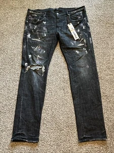 Purple Brand Paint Splatter Distressed Black Jeans Style No.P001 Slim Fit Gr.40🔥 - Bild 1 von 24