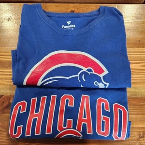 Fanatics Chicago Cubs Baseball Tee Lot Size XL Unisex Adult Blue 2 Shirts MLB - Picture 1 of 7