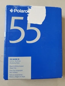 Polaroid 55 Iso 50 4" x 5" schwarzweiß versiegelte Schachtel mit 20 Filmen datiert 10/08 - Bild 1 von 3