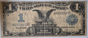 1899 Silver Certificate Black Eagle Large Note $1 Dollar Teehee & Burke F-233 - Imagen 1 de 8