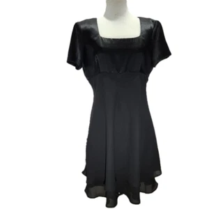 Donna Ricco black square neck short sleeve dress - Picture 1 of 13