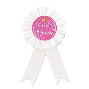 Birthday Queen Tinplate Badge Pink Glitter Happy Birthday Girl Button Pin Whh... - Picture 1 of 6