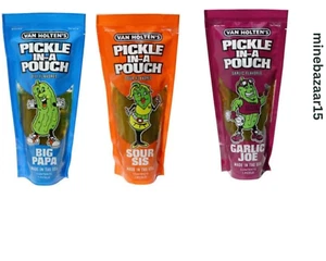 Van Holtens Pickle in A Pouch Assorted (Garlic Joe,Sour Sister,Big Papa) 3 Packs - Picture 1 of 4
