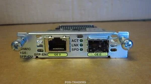 Cisco EHWIC-1GE-SFP-CU V01 Enhanced HWIC Module Card - PULLED FROM CISCO 3925 - Afbeelding 1 van 4
