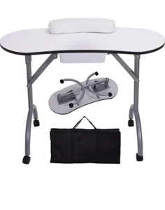 Portable Folding Manicure Nail Table Station. Foldable Flexible. New - Picture 1 of 15