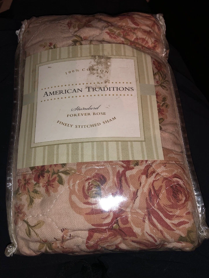American Traditions Standard Sham 100% algodón Forever Rose Nuevo Foto 1 de 1
