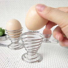Kitchen Breakfast Hard Boiled Metal Egg Cup Spiral Spring Soft Holder Egg Cup