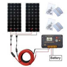 Kit completo da 200W: pannello solare mono 2 * 100W + controller 20A