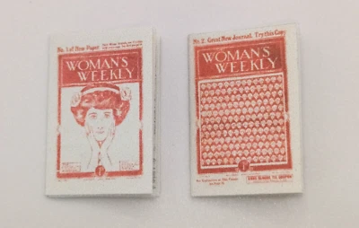 THE LITTLE BOOK CO Dolls House 1:12 Scale, Magazine Woman's Weekly First & Second issue, 1911