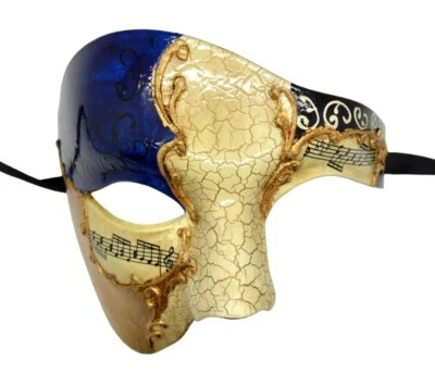Phantom Opera Half Men Face Musical Collection Venetian Masquerade Blue Mask - Image 1 of 4