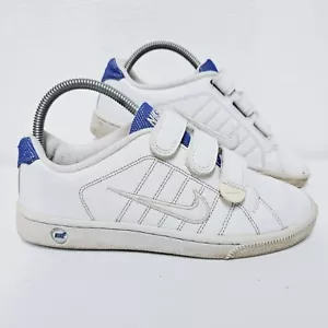Nike Court Tradition 2 2009 Größe UK 4 Weiß Matalic Blau 3 Riemen Leder Sneaker - Bild 1 von 22