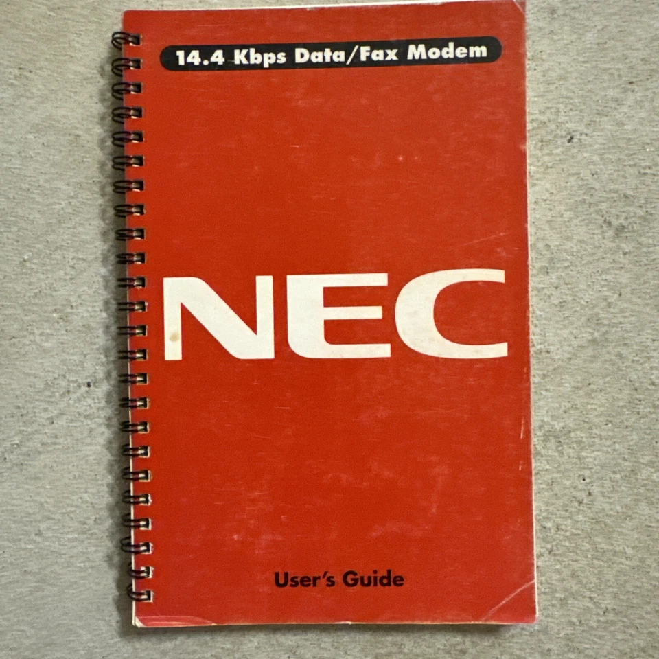 NEC 14.4Kbps Data/Fax Modem User's Guide 1993 Manual Rare - Image 1 of 4