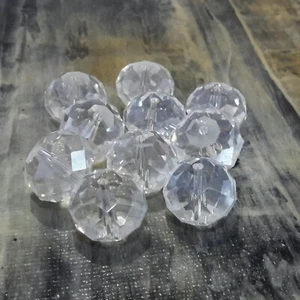  Pearl Luster Crystal Suncatcher Faceted Glass,Rondelle,16x12mm, Clear, 10 piece - Picture 1 of 3