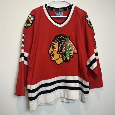 VTG Rare NHL Chicago Blackhawks #9 Bobby Hull Hockey Jersey Men's Large Cover