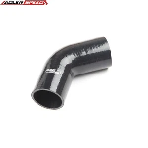 NEW 4PLY 2.25" inch 57mm ID 60 Degree Turbo Black Silicone Hose Coupler Pipe US - Foto 1 di 5