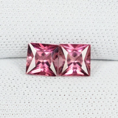 0.95cts Mejor Brillo "Baby Pink" Turmalina Natural - Par Corte Princesa...!!! Foto 1 de 2