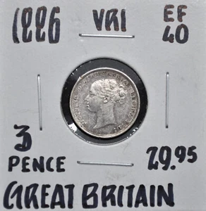 1886 Great Britain 3 Pence - Picture 1 of 2