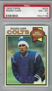 Tarjeta de fútbol Topps 1979 #325 Roger Carr, clasificación de los Baltimore Colts PSA 8 - Imagen 1 de 1