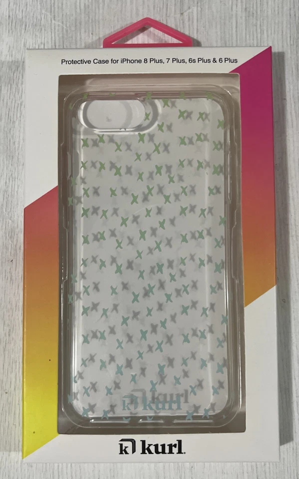 Brand New Kurl Iphone 8, 7, 6s & 6 Plus Protective Clear Case With Mint X’s - Image 1 of 1