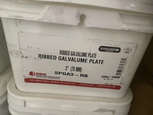 BRAND NEW OMG RIBBED 3" Flat Galvalume Insulation Plate 1,000ct | SPGA3C - Picture 1 of 2