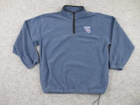 Tennessee Titans Jacket Adult 2XL Blue Pullover Fleece Pockets 1/4 Zip Football Cover