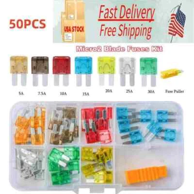 ATR Micro2 Blade Fuses Assorted Kit Car 30A 25A 20A 15A 10A 7.5A 5A 50pcs - Image 1 of 4