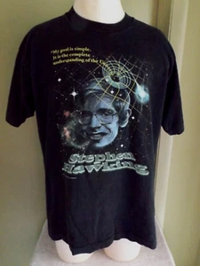 CAMISETA STEPHEN HAWKING 1995 * L * NEGRA * PUNTADA ÚNICA * MI OBJETIVO ES SIMPLE... - Imagen 1 de 8