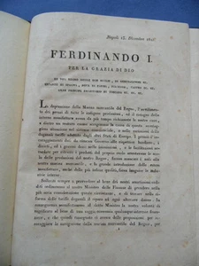 REGNO DUE SICILIE-TARIFFE DIRITTI DOGANALI-ESPORTAZIONE-MPORTAZIONE-TARE-1823 - Picture 1 of 7