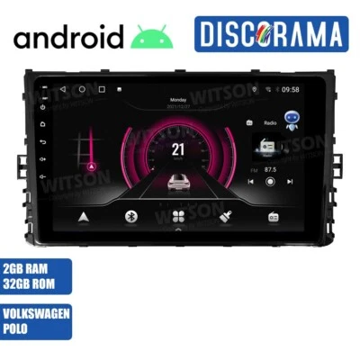 AUTORADIO ANDROID VOLKSWAGEN POLO 2018-2022 STEREO AUTO TOUCH 9" WIFI NAVI - Immagine 1 di 4