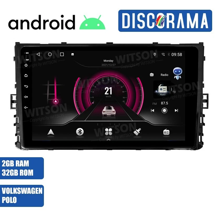 AUTORADIO ANDROID VOLKSWAGEN POLO 2018-2022 STEREO AUTO TOUCH 9" WIFI NAVI - Immagine 1 di 4