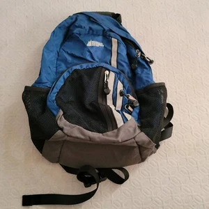Mountain Equipment Co-op Rucksack Backpack Blue Grey Black Side Net Pockets - Picture 1 of 9