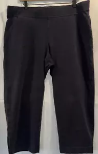 Lands End Pants Starfish Womens XL 18 Pull On Black Straight Leg Crop Minimalist - Picture 1 of 8