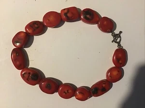 Schöne Vintage natürliche rote Korallen Halskette Modeschmuck elegant selten - Bild 1 von 8