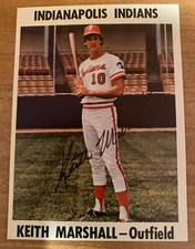 Keith Marshall Signed Autographed 1976 Indianapolis Indians Kansas City Royals