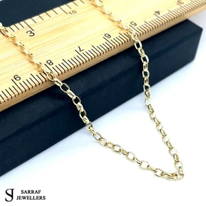 Erbskette 9 kt Gelbgold 2 mm Rolo Gliederkette Halskette Herren & Damen 24 Zoll brandneu - Bild 1 von 11