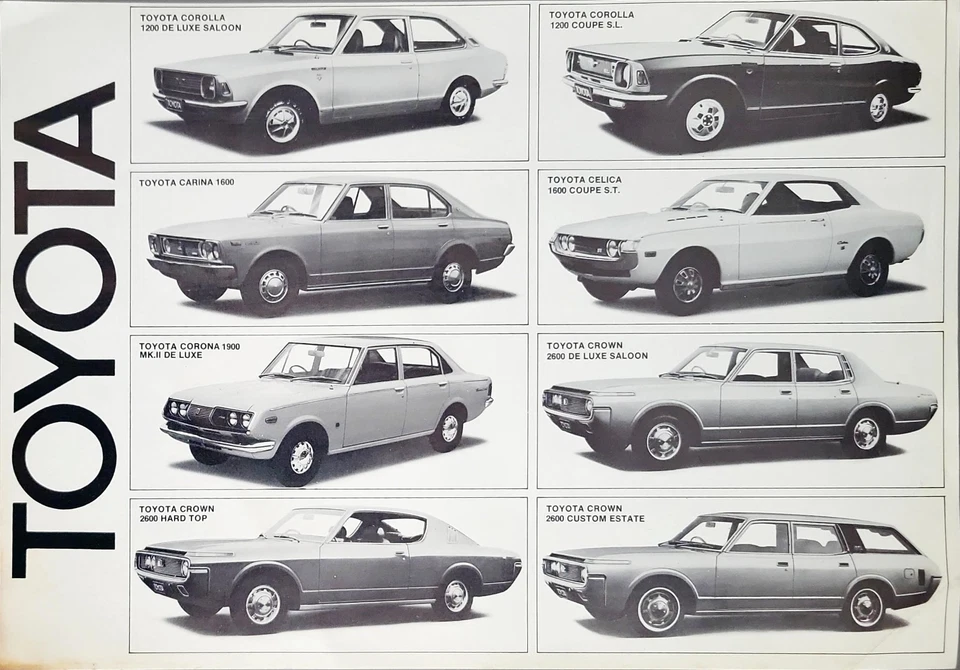 Toyota Corolla / Carina / Celica / Corona / Crown Brochure c.1971 - Image 1 of 1