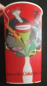 Coca Cola Plastic Drinking Cup - 3D Hologram - music on the coke side of life !! - Picture 1 of 4