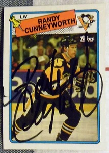 Pittsburgh Penguins Randy Cunneyworth Signed 88/89 Topps Card Auto - Picture 1 of 1
