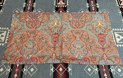 Ralph Lauren "Red Blue Yellow Paisley" King Pillow Sham Cotton T44 - Image 1 of 4