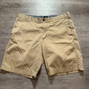 J Crew Shorts Mens 34 Beige Flex Chino "9 Beige Stretch Flat Front Cotton Adult - Picture 1 of 9