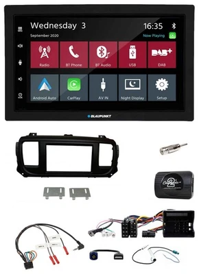 Blaupunkt 2DIN Lenkrad USB Bluetooth DAB Autoradio für Citroen Jumpy Erstausst. - Bild 1 von 4