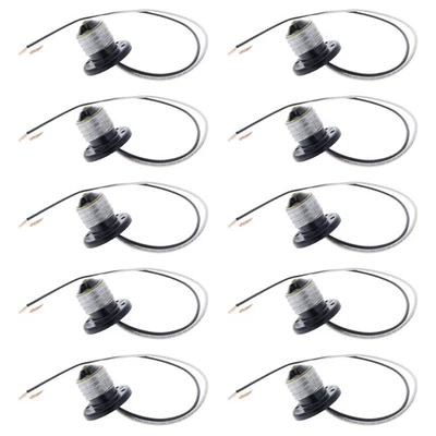 10 Leviton Phenolic Flanged Adapters Male E26 Medium Base 18ga Wire Leads 660W - Image 1 of 4