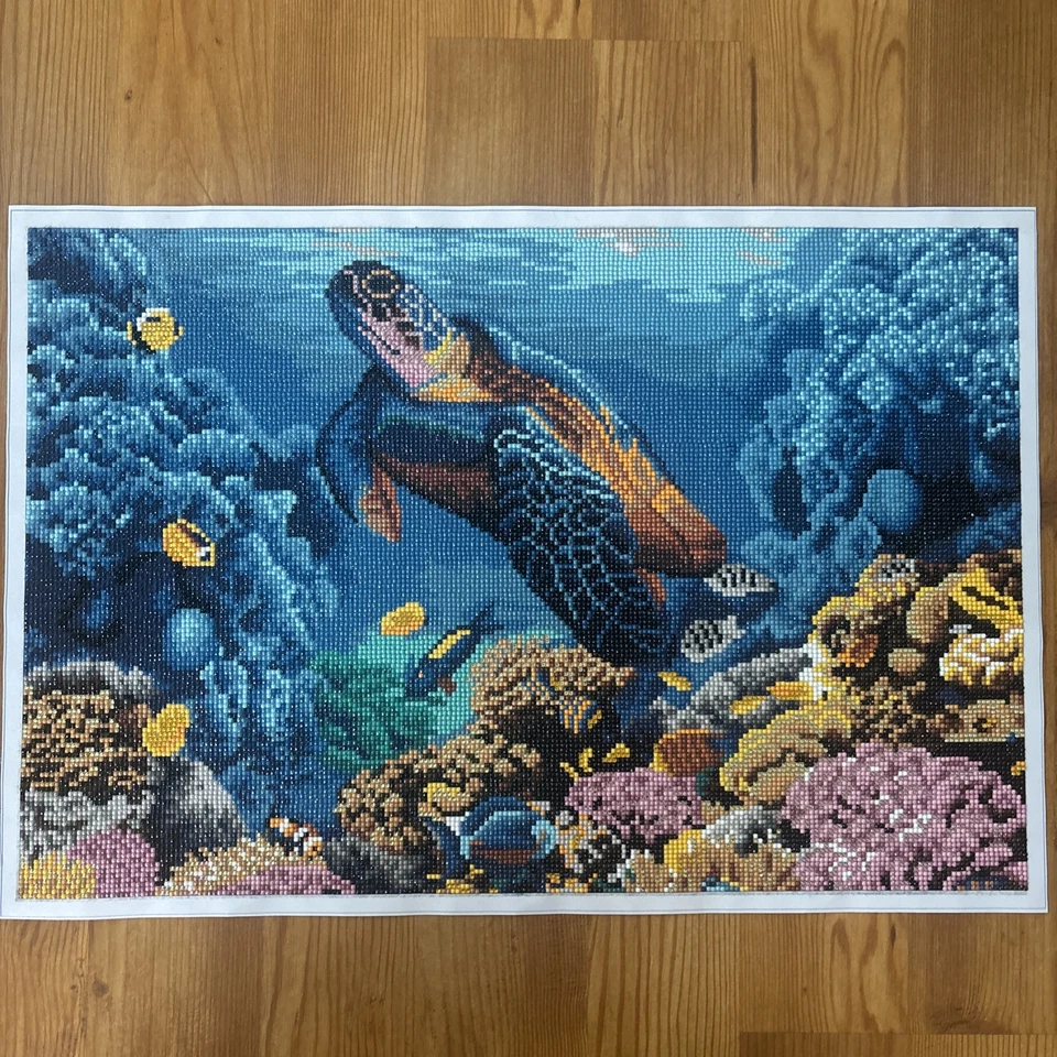 Diamond Painting Bilder  - Schildkröte im Korallenriff -Fertig ✅ 60x40 - Bild 1 von 1