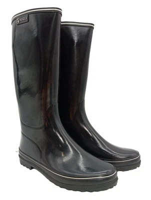 AIGLE Botas de agua Mujeres Botas altas Talla EU 37 negro look casual - Imagen 1 de 4