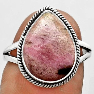 Natural Rhodonite 925 Sterling Silver Ring s.8 Jewelry R-1010 - Picture 1 of 5