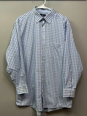 Stafford Shirt Mens 16.5 32-33 Blue White Check Button Down Regular Fit Formal - Image 1 of 4
