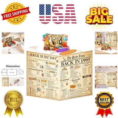 男式 30 岁生日卡女式 3D 弹出 30 岁生日礼物卡... — 第 1/4 张图片