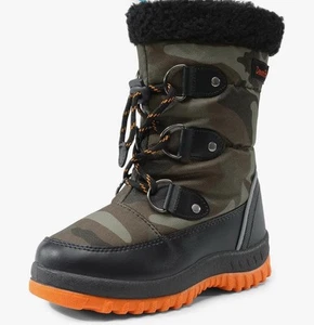 DREAM PAIRS Boys Snow Boots Camouflage Slip Resistant Faux Fur Lined NEW Size 9 - Picture 1 of 3