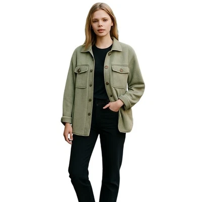 Chaqueta polar SO para mujer talla S verde lisa manga larga Foto 1 de 4